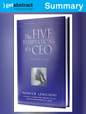 cover image of The Five Temptations of a CEO (Summary)